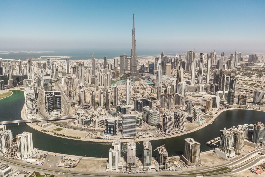 Aerial view of Dubai Downtown