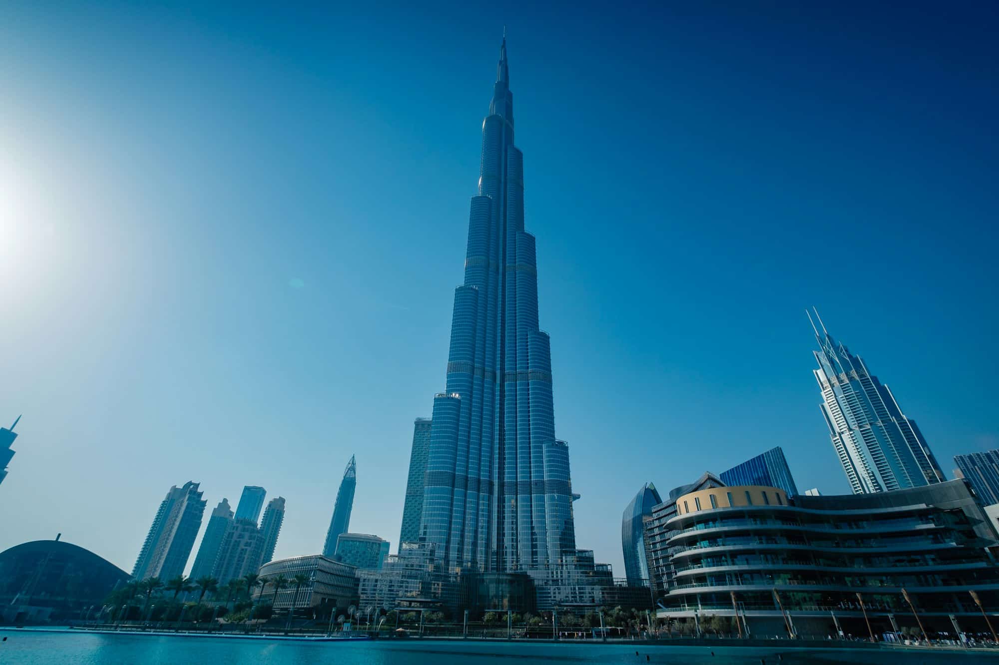 DUBAI, UAE - MARCH 8, 2017: Burj Khalifa building in Dubai. It is the tallest building in the world